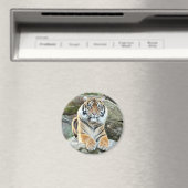 マグネットフォトタイガー、動物0214。 マグネット (インサイチュ (食洗機))