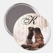 マグネットブーツパーソナライズされたカントリー素朴な西w マグネット (正面/裏面)