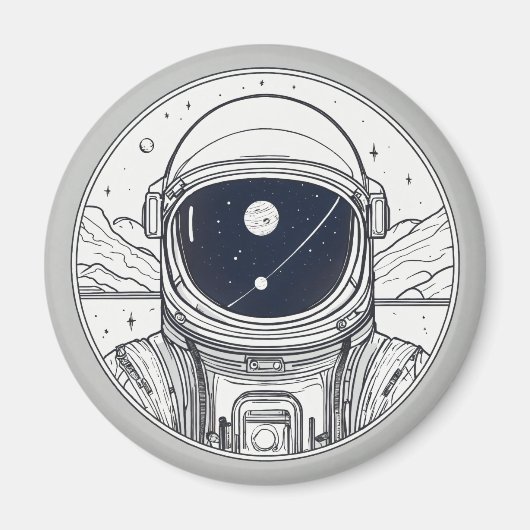 マグネットボタン付き宇宙デザイン マグネット (正面)