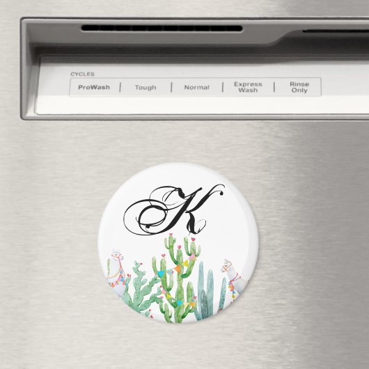 マグネットボホパーソナライズされたラマボヘミアンカクティデーズ マグネット (インサイチュ (食洗機))