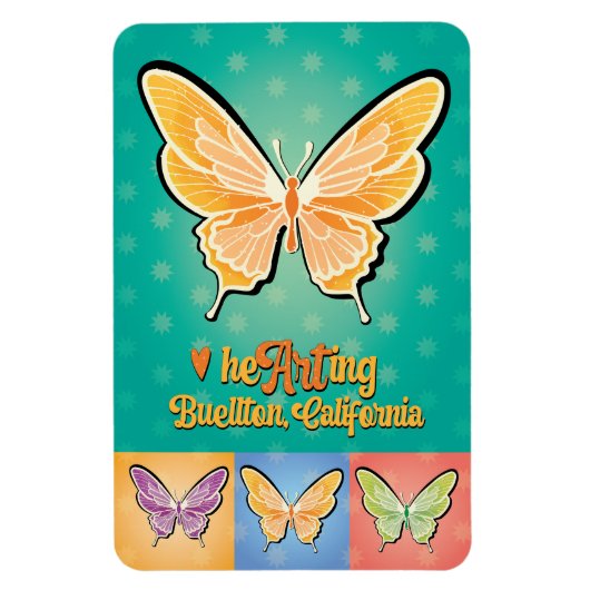 マグネットポップ・アートの – 蝶 – Buellton.Art マグネット (縦)