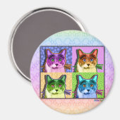 マグネットポップ・アートの- Art Cat マグネット (正面/裏面)