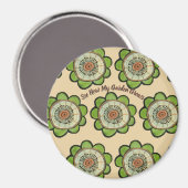 マグネットラウンド – 庭の成長を見る マグネット (正面/裏面)