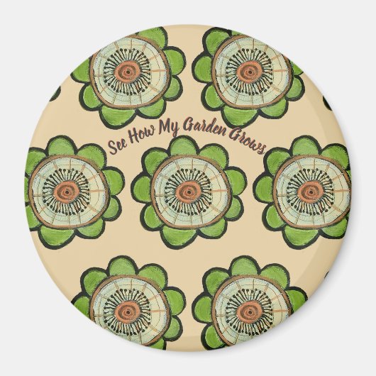 マグネットラウンド – 庭の成長を見る マグネット (正面)