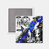 マグネットレトロロックアンドロール音楽ロック私 マグネット (正面/裏面)