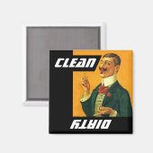 マグネットヴィンテージおもしろいニート男クリーン汚れ食洗機 マグネット (正面/裏面)