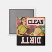 マグネットヴィンテージレトロハッピーホームメーカー食器洗浄機 マグネット (正面/裏面)