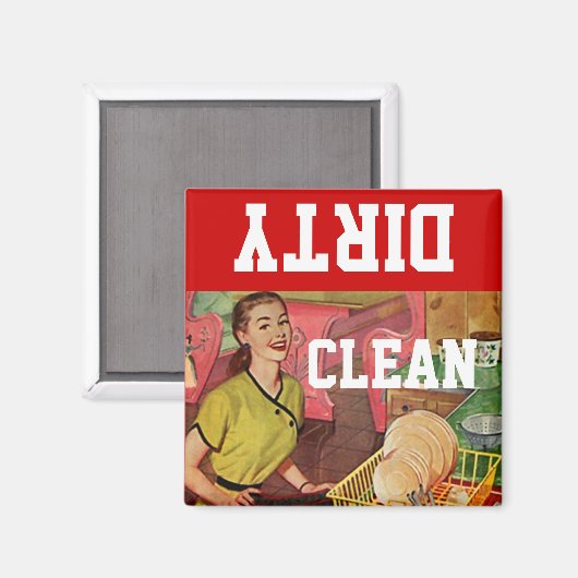 マグネットヴィンテージレトロハッピーホームメーカー食器洗浄機 マグネット (正面/裏面)