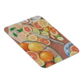 マグネット上のオレンジ色のスライス表示アートプリント マグネット (右側)