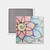 マグネット付き/オリジナルアートフラワー マグネット (正面/裏面)