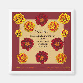 マグネット付き/ 10月誕生月フラワーザ・マグノリア マグネット (正面)