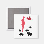 マグネット幸せな食事ベゲテリアン マグネット (正面/裏面)