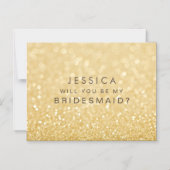 マグネット私の花嫁メイドのフェイク金ゴールドグリッター マグネット招待状 (正面)