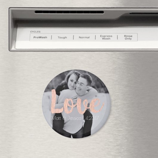 マグネット結婚式の引き出物とフォトバラ金ゴールドデザイン マグネット (インサイチュ (食洗機))