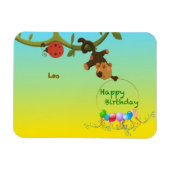 マグネット誕生日よくはしゃぐ – モンキーテーマ マグネット (横)