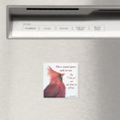 マグネット赤（鳥）ショウジョウコウカンチョウ鳥 マグネット (インサイチュ (食洗機))