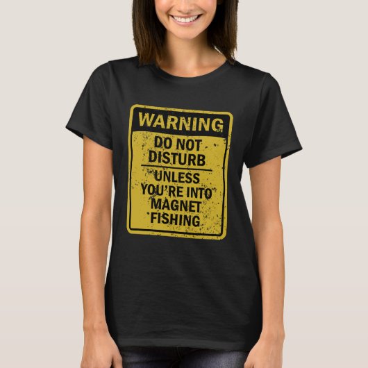 マグネット魚釣りジョークミーム男性へ女性 Tシャツ (正面)