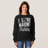 マグネット魚釣りマグネット漁師フィッシャー大好き スウェットシャツ (正面フル)