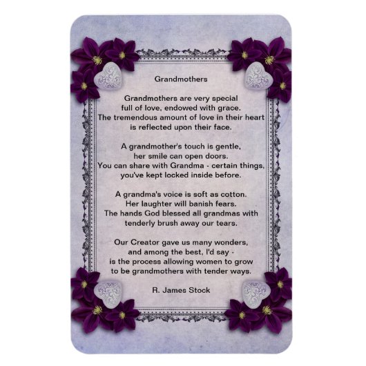 マグネット4"x6"の冷蔵に「おばあちゃん」の詩 マグネット (縦)