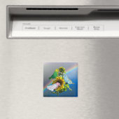 マグネット – ひまわり上のおもちゃ鳥 (インサイチュ (食洗機))