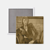 マグネット – オイルペインティング「オレンジ」セピア調 (正面/裏面)