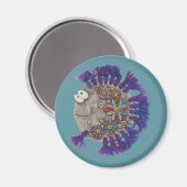 マグネット – パープルヤーンフィッシュ – ママ (正面/裏面)