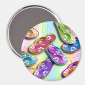 マグネット – ビーチサンダルポップ・アートのアート (正面/裏面)