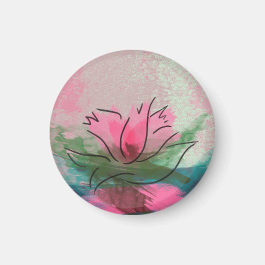 マグネット, ピンクの花の絵 マグネット (正面)
