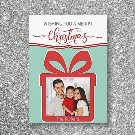 マグネット!フォトメリークリスマスフラットグリーティングカード