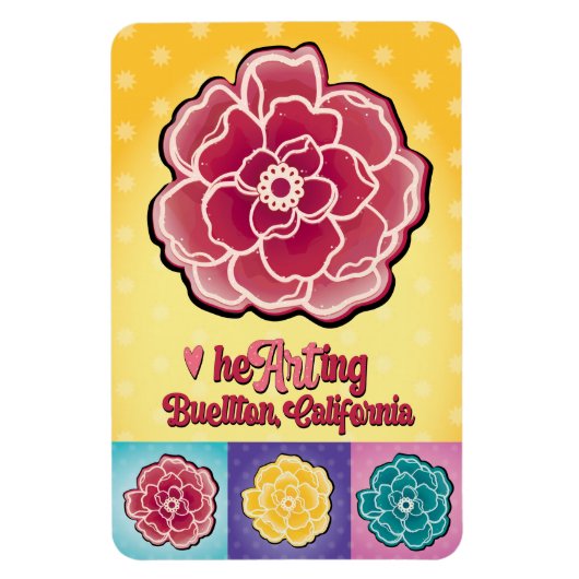 マグネット – ポップ・アートのバラ- Buelton.Art (縦)