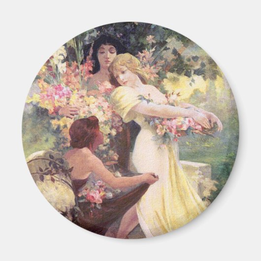 マグネット：ミュシャ-春の精神 マグネット (正面)