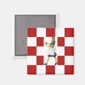 マグネット～レトロキッチンミッドセンチュリーフロア&レディ マグネット (正面/裏面)