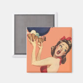 マグネット~レトロ驚く衝撃を受けたパーティーの女の子 マグネット (正面/裏面)