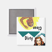 マグネット～ヴィンテージレトロおもしろいクリーン汚れ食洗機 マグネット (正面/裏面)