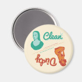 マグネット～ヴィンテージレトロクリーン汚れ食洗機 マグネット (正面/裏面)