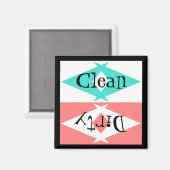 マグネット～ヴィンテージレトロターコイズ白黒ピンク マグネット (正面/裏面)