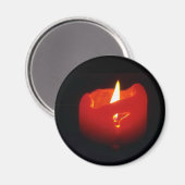マグネット – 炎の赤いキャンドル (正面/裏面)