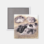 マグネット：猫の勉強 マグネット (正面/裏面)