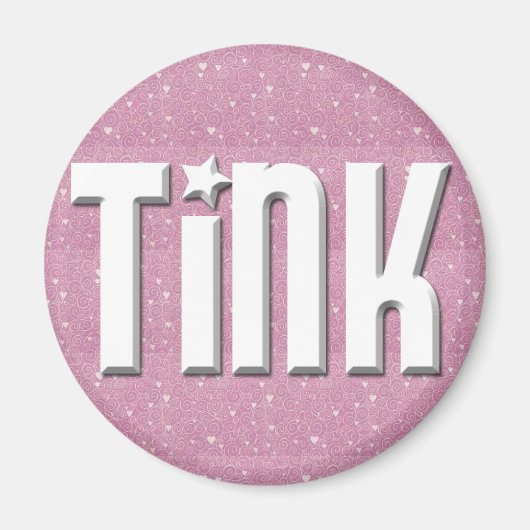 マグネット – 白のピンクのハート (正面)