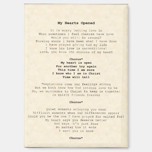 マグネット；私のハートが開いた マグネット (正面)