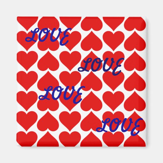 マグネット – 赤いハート – 愛の愛 (正面)