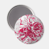 マグネット – 赤と白のカーネーション (正面/裏面)