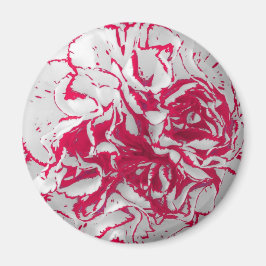 マグネット – 赤と白のカーネーション