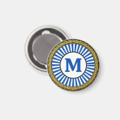 マグネット – 青ストライプ色パーソナライズされた- – 追加イニシャル (正面/裏面)