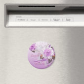 マグネット 15歳の誕生日 ライラックピンクの花 白 (インサイチュ (食洗機))