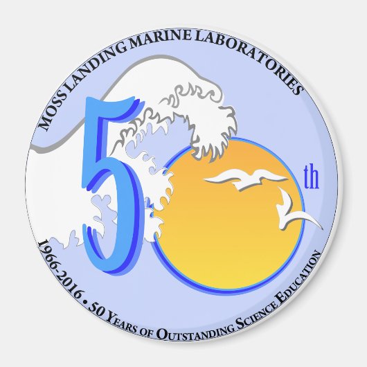 マグネット（3インチラウンド）: MLML 50th wave/sun マグネット (正面)