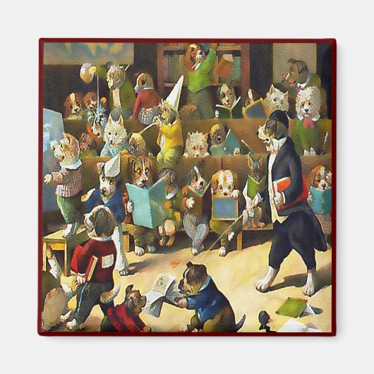 マグネット:Dog School by Louis Wain マグネット (正面)