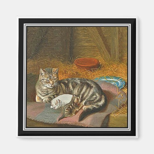 マグネット – Mama Cat & Pup: 「The Unexpected Guest」 (正面)