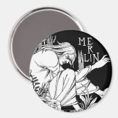 マグネット： Merlin - by Aubrey Beardsley マグネット (正面/裏面)