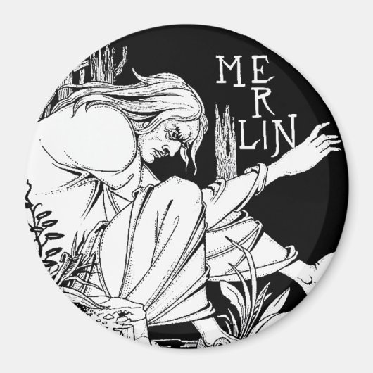 マグネット： Merlin - by Aubrey Beardsley マグネット (正面)